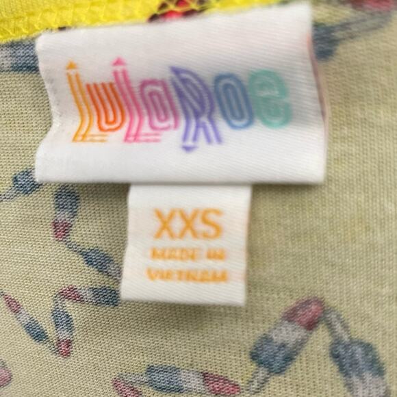 Lularoe Irma Tunic Women's XXS Novelty Popsicle Star Print Patriotic Yellow - Picture 7 of 11